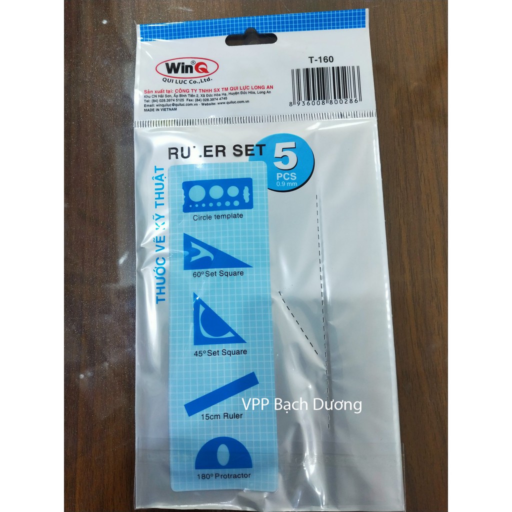 1 bộ thước kẻ dẻo đa năng Winq 5 món