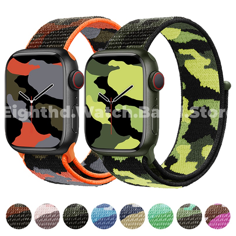 Dây Đeo Nylon Họa Tiết Rằn Ri Cho Đồng Hồ Thông Minh Apple Watch Series Ultra 8 7 6 SE 5 4 3 2 1 49mm 41mm 45mm 44mm 42mm 40mm 38mm