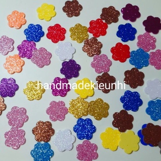 100 Hoa mận 2.2cm, bằng giấy xốp kim tuyến - Hình trang trí thiệp, lớp học, scrapbook,...