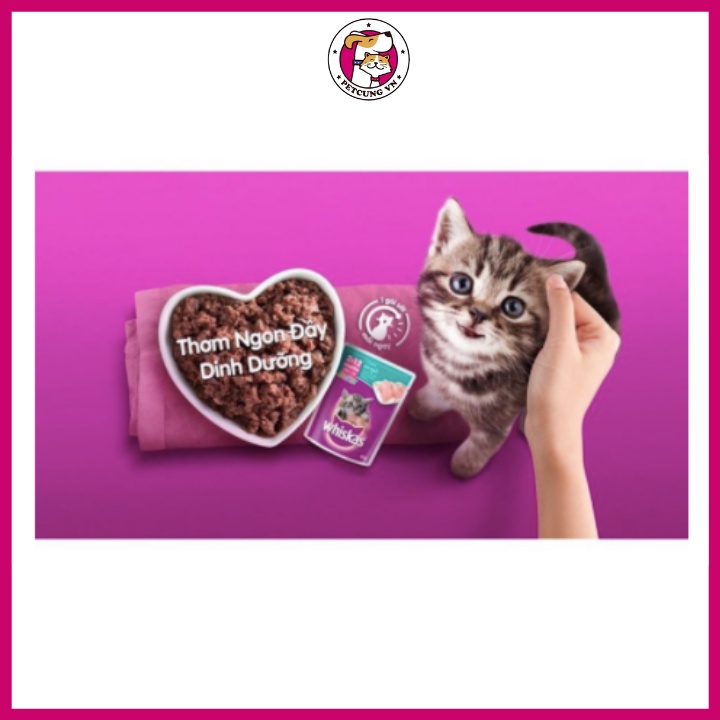 Thức Ăn Pate Vị Cá Ngừ Cá Thu Cho Mèo Con Whiskas Junior Tuna Gói 85g - Pet Cưng Shop