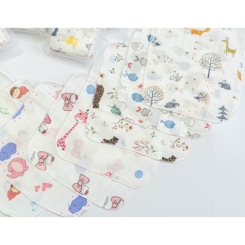 Set 10 khăn sữa sợi tre cao cấp siêu mềm cho bé