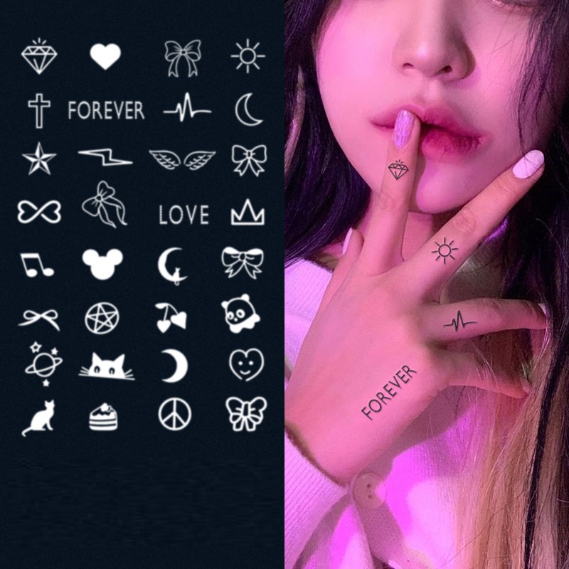 Bộ 32 hình xăm mini dán tạm thời unisex chống thấm nước có thể kéo dài đến 15 ngày JIAMIN Magic Tattoo