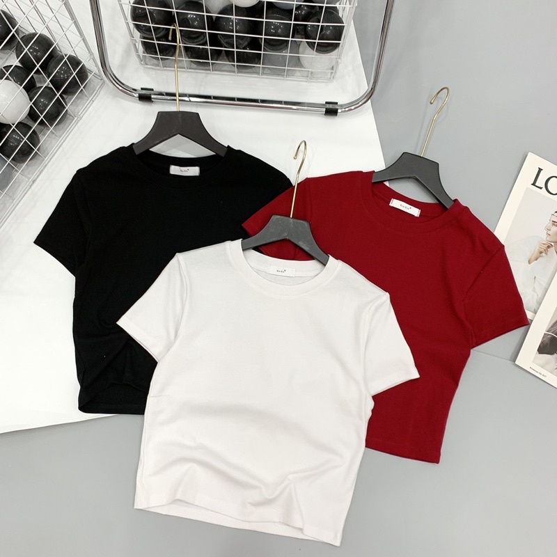 💘Áo phông trơn 2 dáng croptop, dài siêu đẹp
