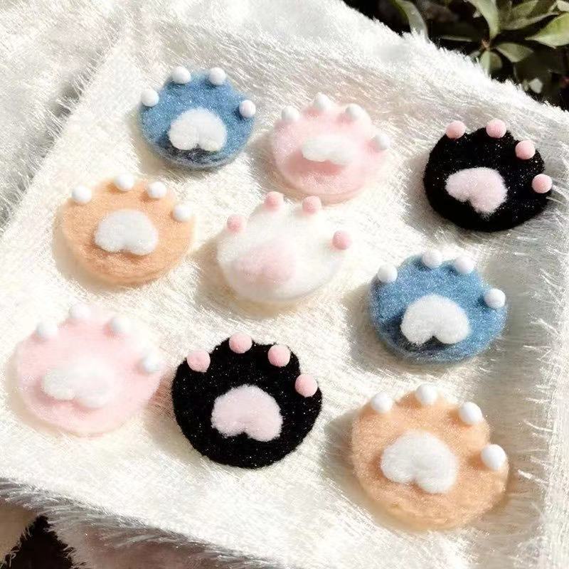 Trâm Cài Áo Hình Chân Mèo Hoạt Hình Phối Lông Đáng Yêu