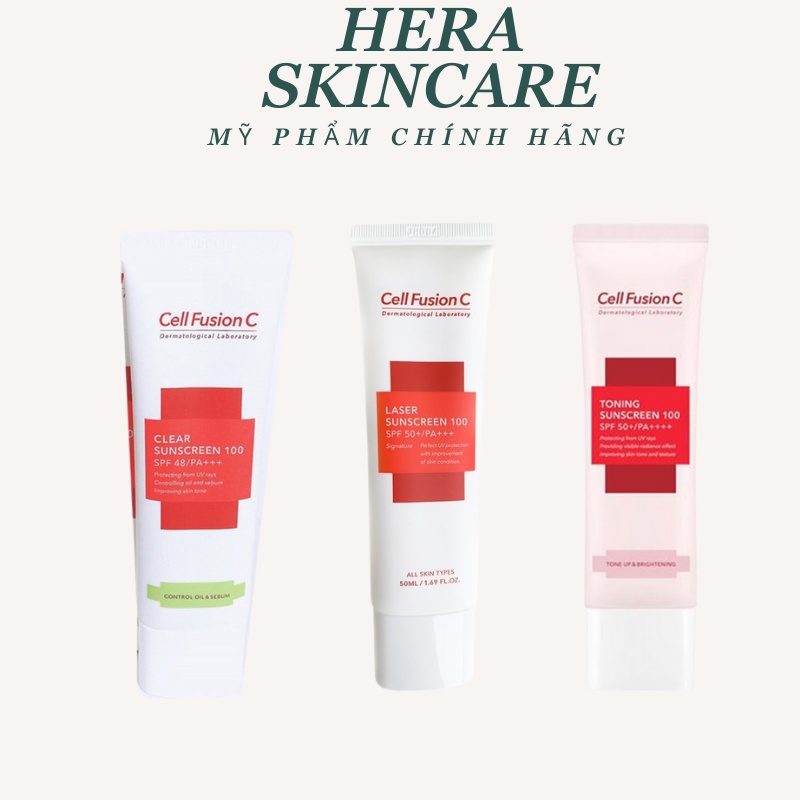 Kem chống nắng Cell Fusion C, kem chống nắng cho da dầu, nhạy cảm, khô, yếu, nâng tone