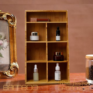 Kệ đựng mỹ phẩm để bàn gỗ tre
