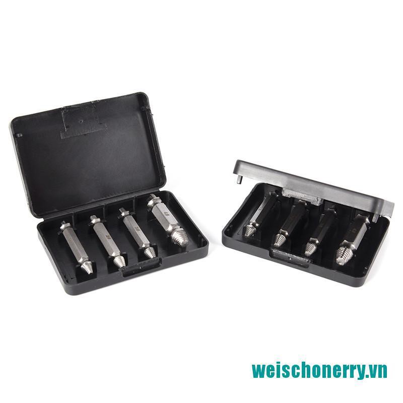 Weischoenrry◑4 Mũi Khoan Tốc Độ Cao Kèm Hộp Đựng