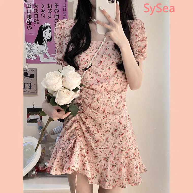 Đầm Voan Ngắn Tay In Hoa Xinh Xắn Dành Cho Nữ | BigBuy360 - bigbuy360.vn