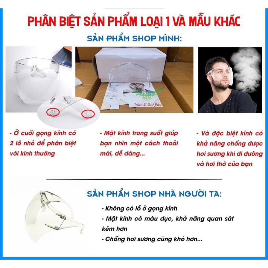 Kính chống giọt bắn phòng dịch FACE SHIELD - Hàng chính hãng cao cấp