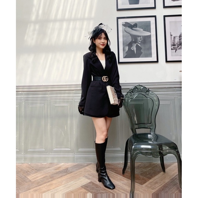 Áo blazer nữ 2 lớp dài tay 2 cúc dày dặn cao cấp 6SIX Closet