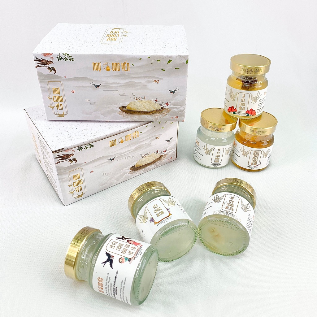 [Yến Sào Ngự Cung] Set 6 hũ Tổ Yến Sào Chưng Sẵn đông trùng hạ thảo 70ml