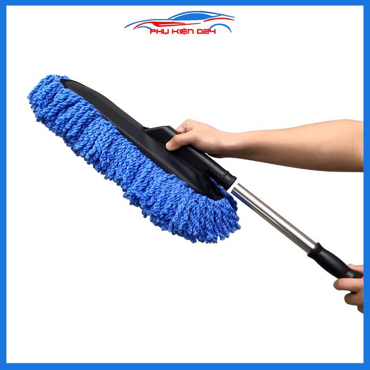 Chổi lau xe cao cấp siêu mềm siêu sạch cán điều chỉnh kích thước (màu xanh)