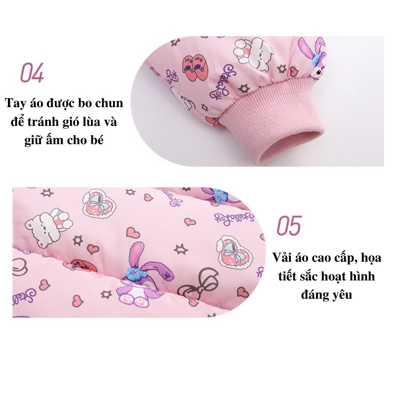 Áo phao lót nỉ, áo khoác trẻ em cho bé trai bé gái cao cấp mặc mùa đông siêu ấm cho bé từ 9kg đến 26kg Xu Xu Kids
