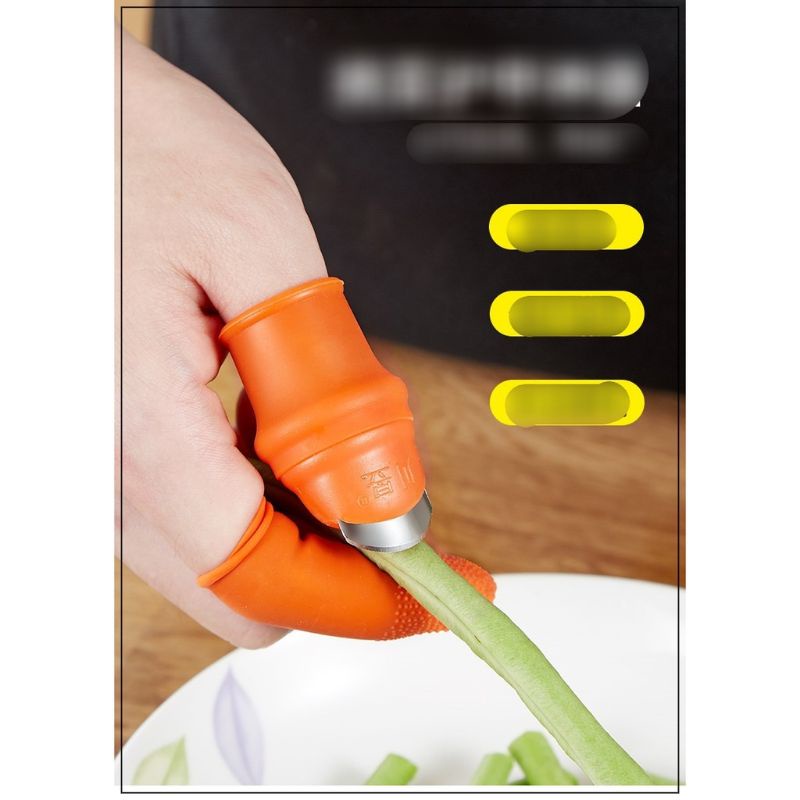 Bộ Găng Ngón Tay Kèm Bấm Móng Bảo Vệ Ngón Tay Chống Ố Bẩn, Ngón Cái Bấm Rau Củ Quả,Lọc Chân Gà Tiện Dụng