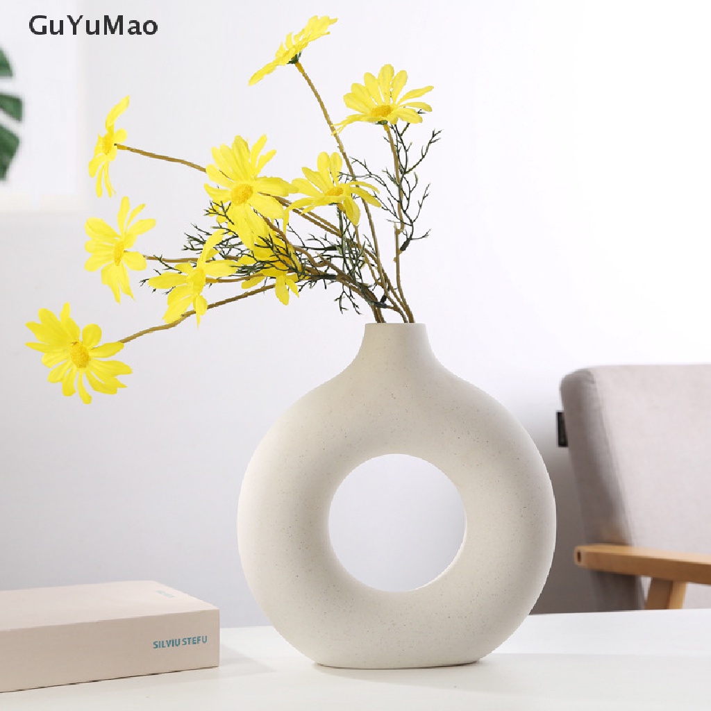 Bình hoa gốm hình tròn thiết kế đục lỗ trang trí nhà cửa phong cách Bắc Âu