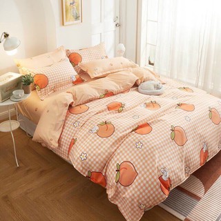 Set cotton poly 4 món đào cam