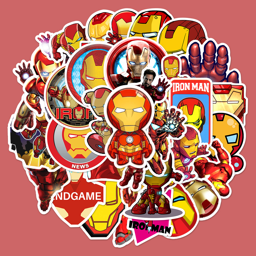 Bộ 50 hình dán hình Iron Man trang trí dễ thương
