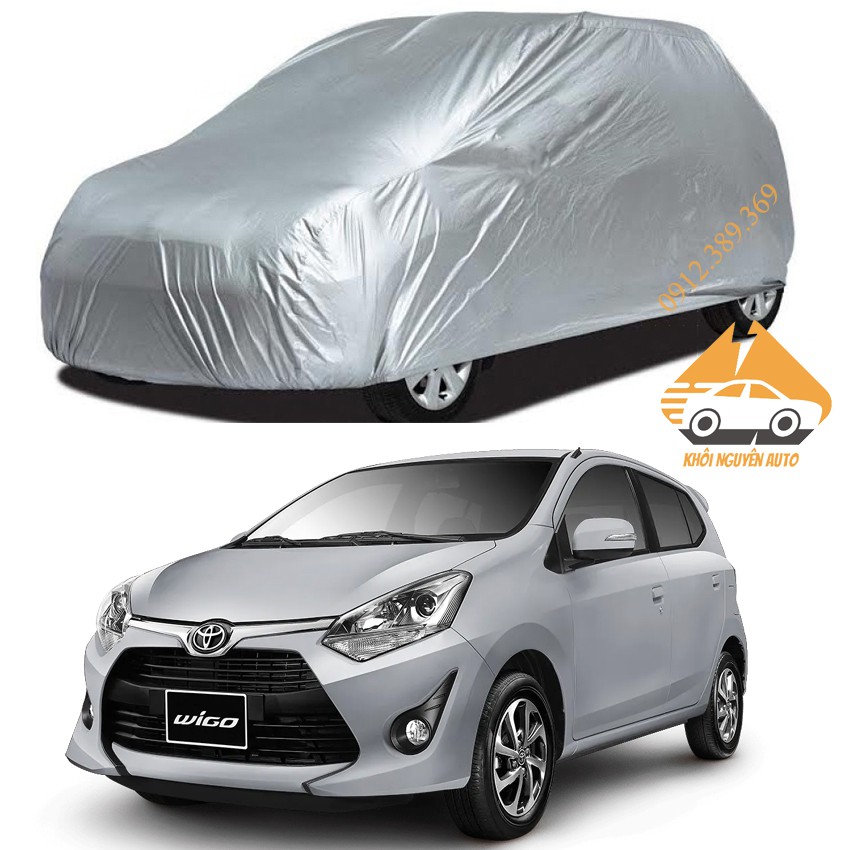 Bạt Phủ xe Ô Tô Toyota Wigo Vải Dù OXFORD Siêu Bền, Bạt Trùm Xe Hơi Chống Nắng Mưa Bảo Vệ Xe