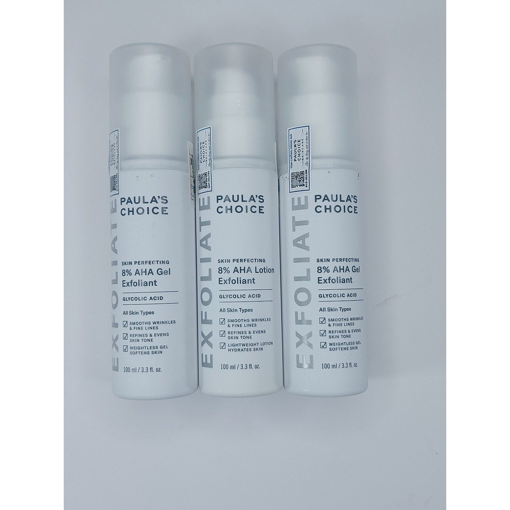 Tẩy da chết hóa học AHA dưỡng mịn, mờ thâm Paula's choice 8% AHA Gel 100ml | BigBuy360 - bigbuy360.vn
