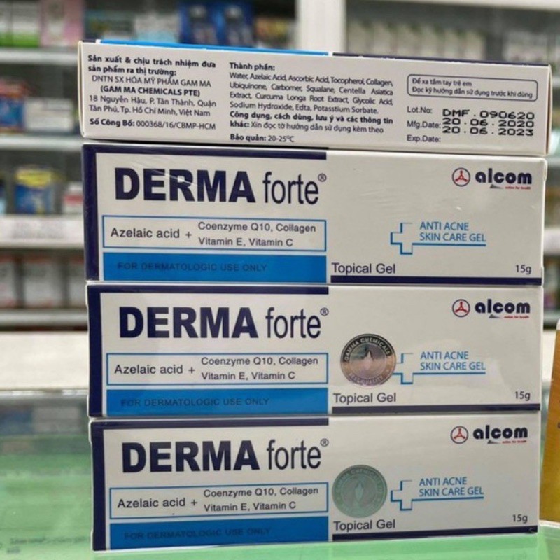 Gel mờ thâm giảm mụn Derma Forte 15g