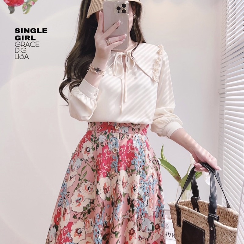 Áo sơ mi G563 chất lụa nhuyễn mềm mại không châm chích có đủ size cho chị em lựa chọn - GEM Fashion