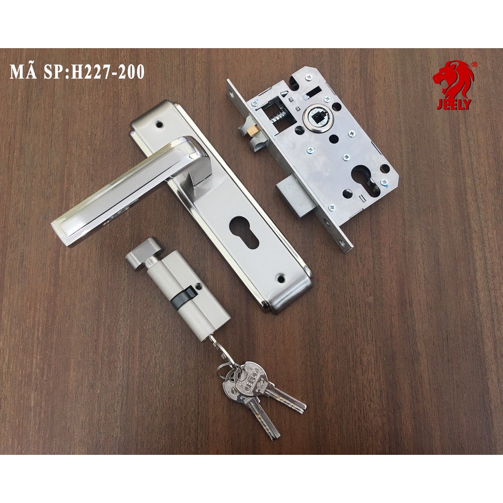 KHÓA TAY GẠT JEELY - KHÓA CỬA PHÒNG 2 TẤC Tay ốp khoá dài 200mm - Dùng cho cửa có khung bao 4*8 - H206-200
