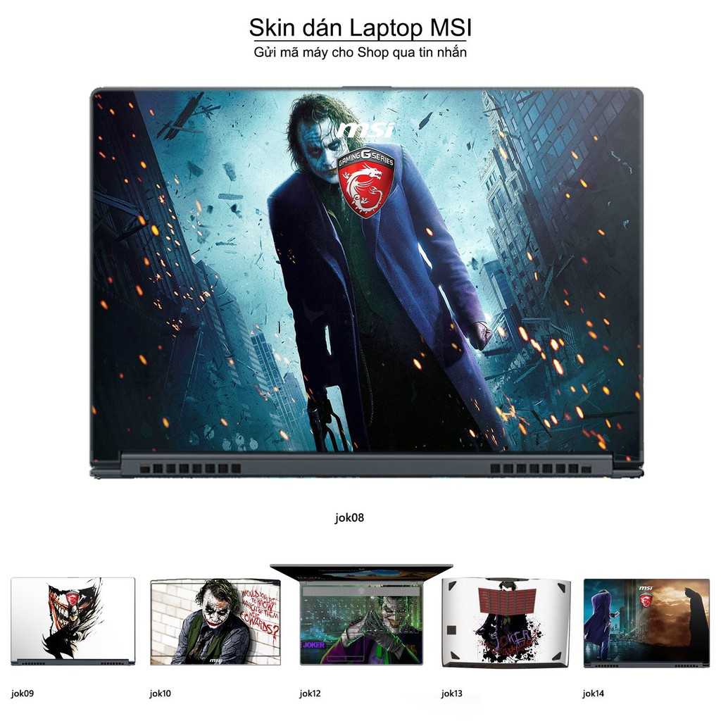 Skin dán Laptop MSI in hình Joker _nhiều mẫu 2 (inbox mã máy cho Shop)