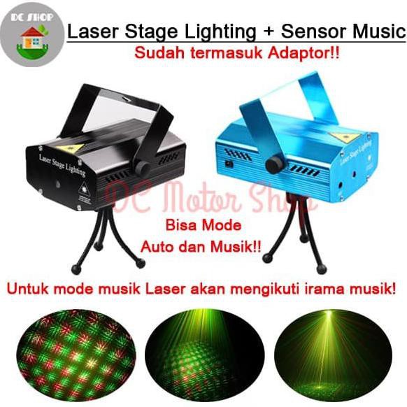 Đèn Laser Cảm Biến Âm Nhạc Mini Cho Sân Khấu