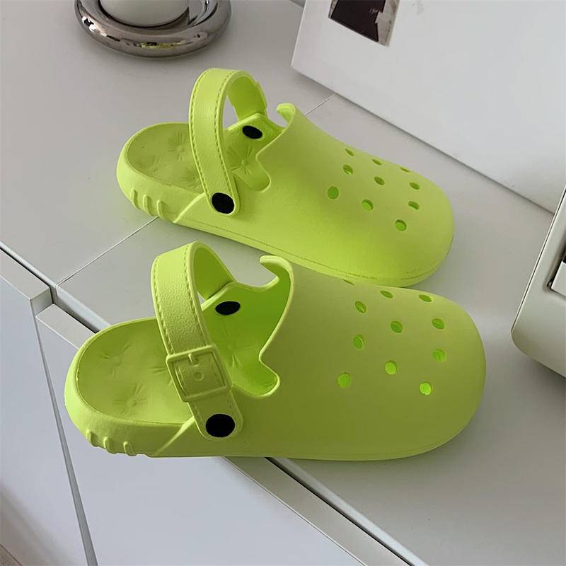 Dép crocs xixitiao màu trơn bằng eva êm nhẹ đế mềm chống trượt đục lỗ thoáng khí unisex