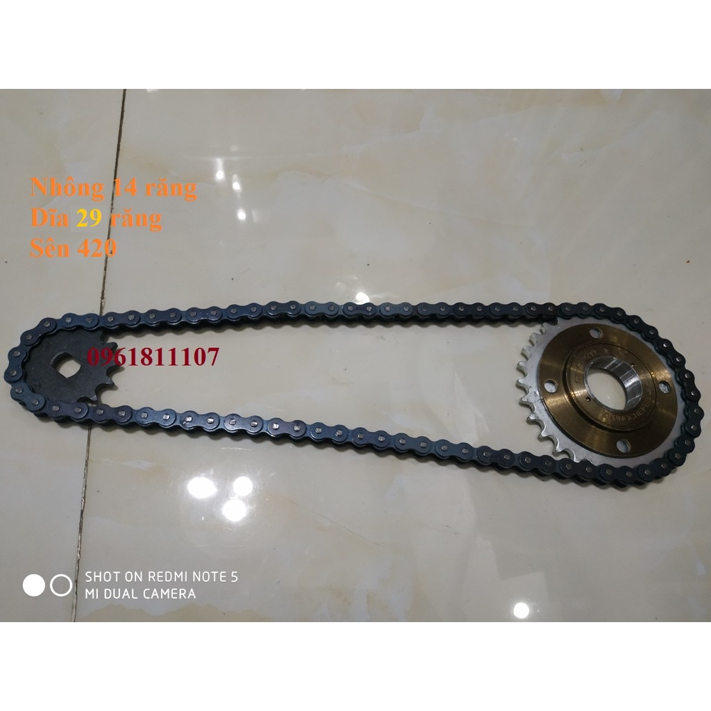 Nhông sên dĩa liếp 420 cho motor