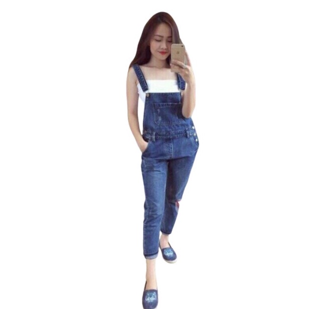 🌟HCM🌟 Yếm Jean Quần Dài Xanh Đậm- Nhạt Huyền Thoại JGCT209