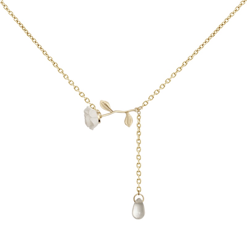 Vòng Cổ Mặt Giọt Nước Màu Trắng Phong Cách Mới