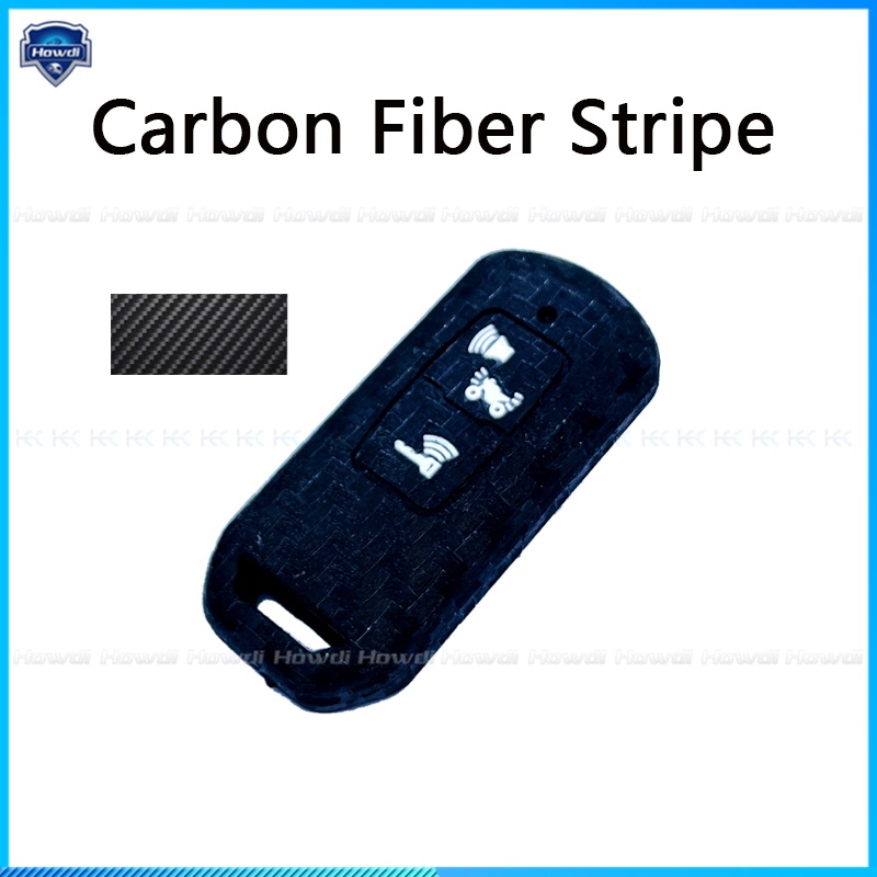Vỏ Bọc Chìa Khóa Bằng Silicone Sợi Carbon 2 Nút Cho honda Pcx Pcx160