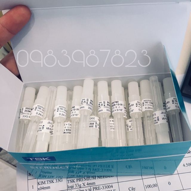 Kim tiêm meso prenium needle 33G TSK Nhật Bản - 4mm