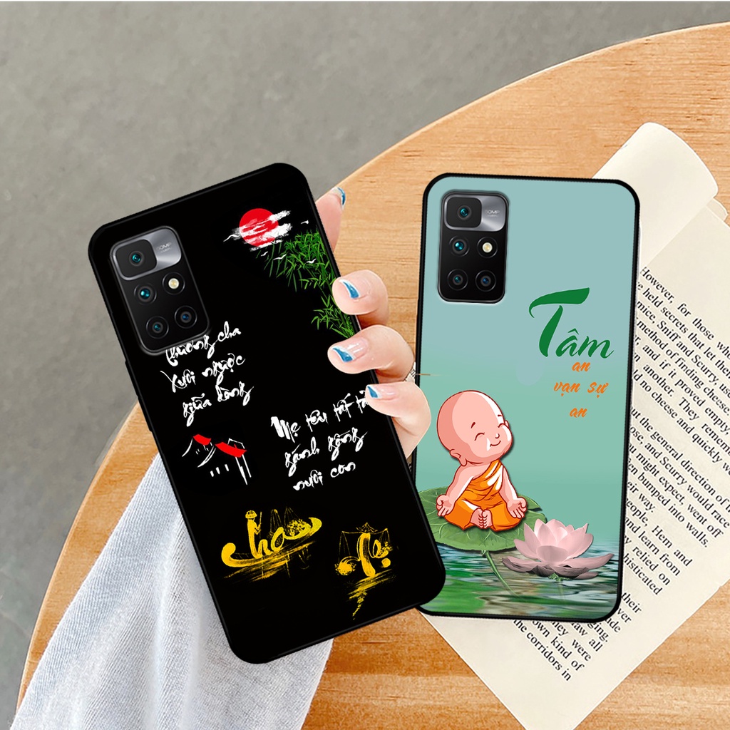 Ốp lưng Xiaomi Redmi 10 in hình phong cách chữ thư pháp cha mẹ, tài lộc.