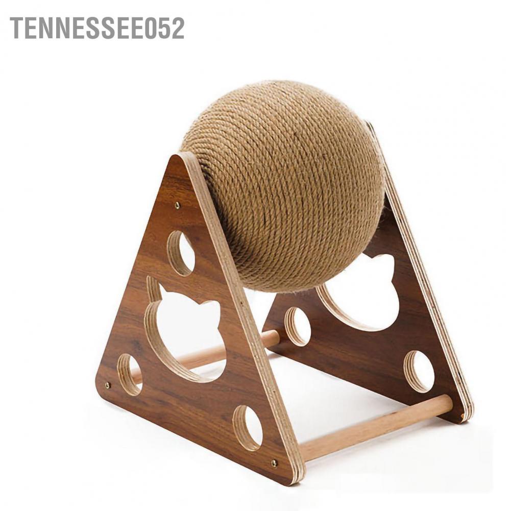 Khung gỗ leo trèo có quả bóng dây sisal dùng cào móng cho mèo cưng