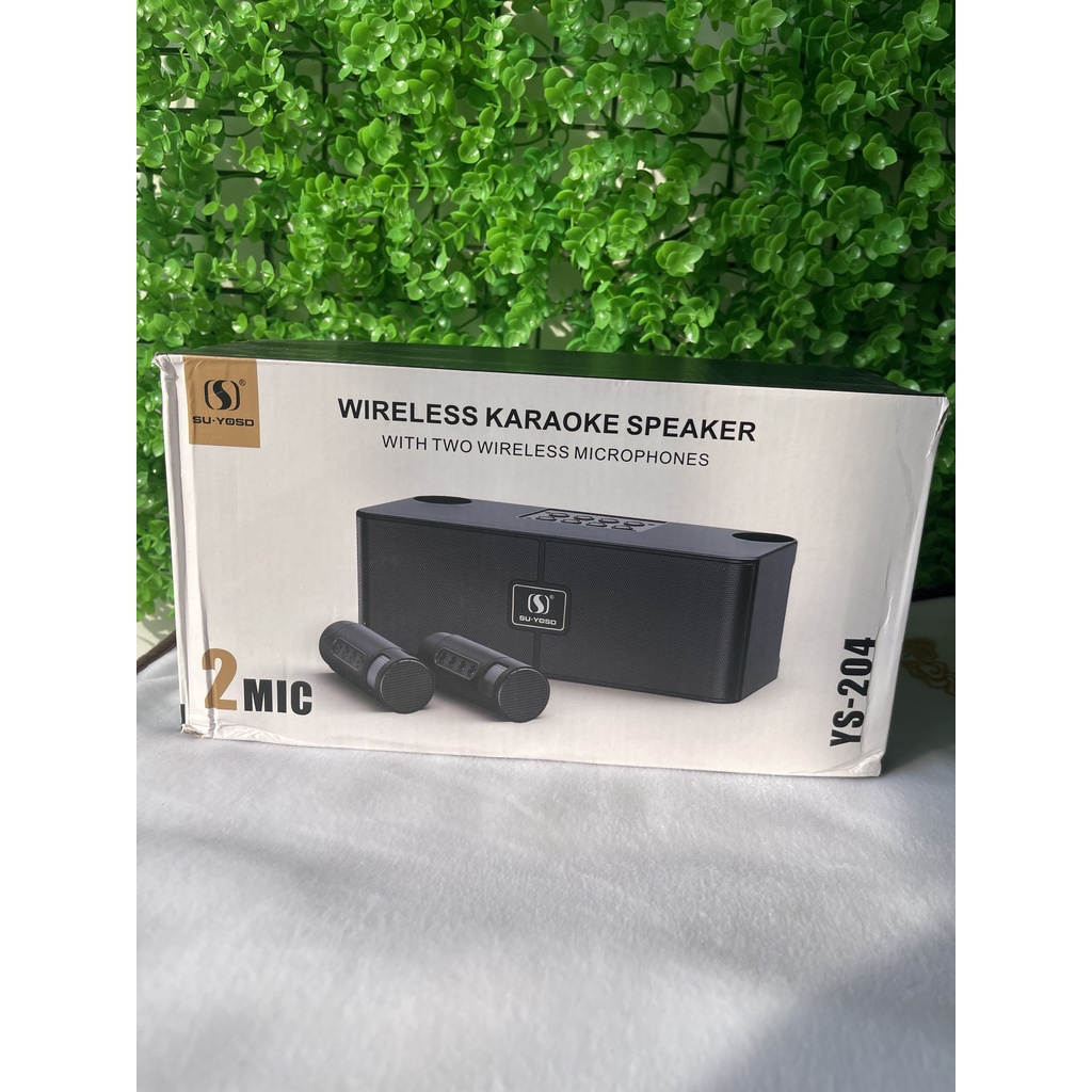 Loa Bluetooth Karaoke YS 204 Tặng Kèm 2 Micro Không Dây Hiệu Ứng Đổi Giọng Điều Chỉnh Echo Bnả Nâng Cấp YS 203 YS 207