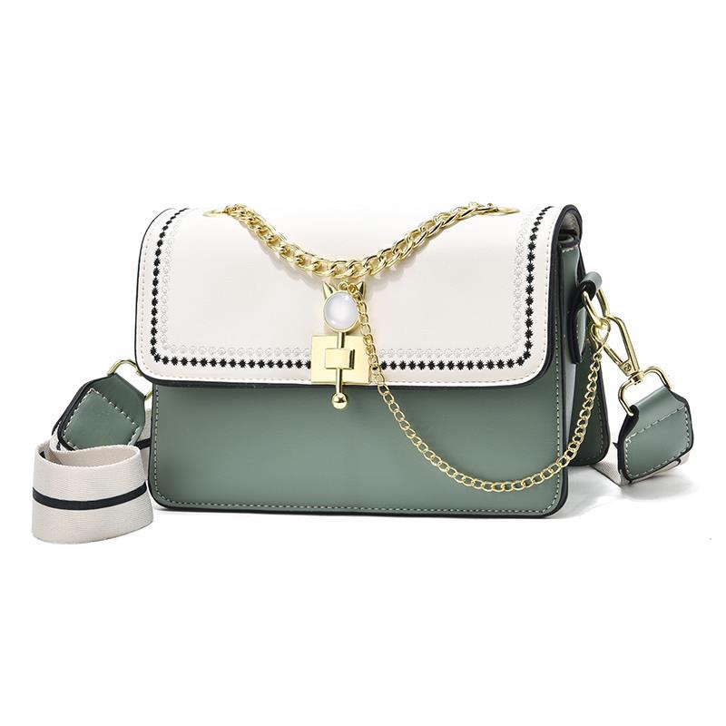 Túi Xách Đeo Vai Hình Vuông Cỡ Nhỏ Màu Sắc Tương Phản Phong Cách Hàn Quốc Cho Nữ