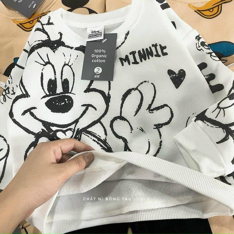Bộ nỉ cho bé gái bộ đồ nỉ bông dài tay thu đông in hình mickey disney combo 2 bộ quần áo trẻ em JIMADO TV5552225
