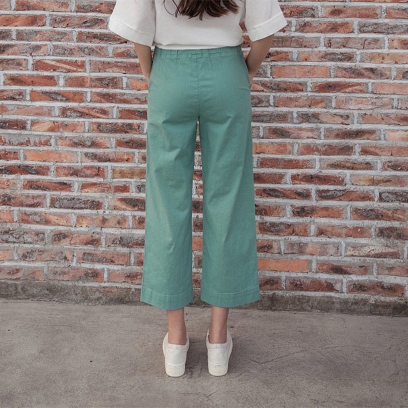 Quần dài IELGY ống rộng chất liệu cotton lanh phong cách Hàn Quốc thời trang dành cho nữ
