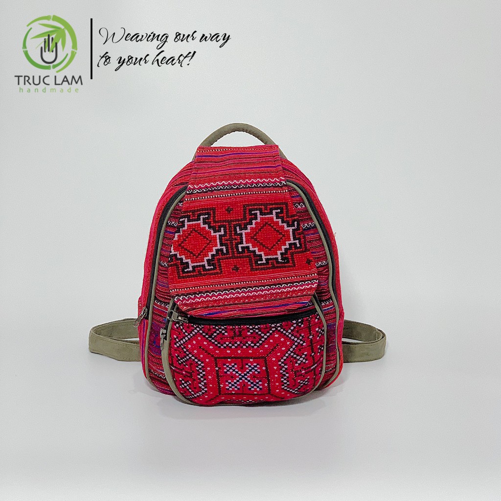 Balo Thời Trang Vải Thổ Cẩm Thêu Tay Thủ Công Họa Tiết Dân Tộc - Trúc Lâm Handmade