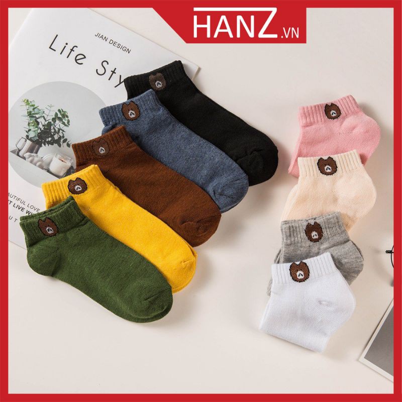 Tất vớ nữ cổ ngắn hàn quốc chất cotton đẹp cute dễ thương H38