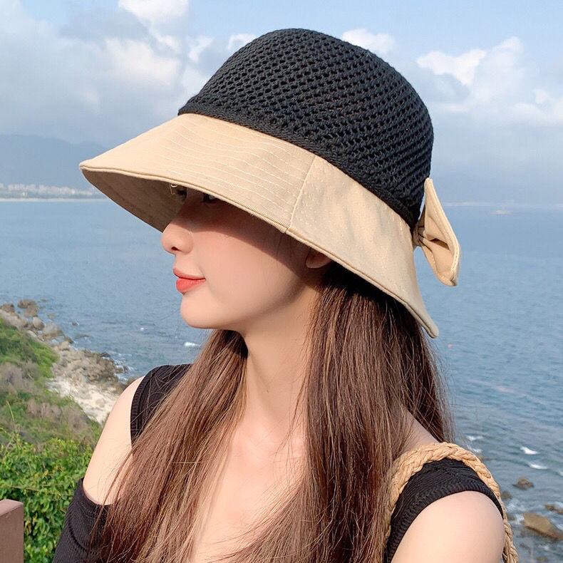 Nón Tai Bèo Chống Nắng Vành Rộng Khoét Rỗng Viền To Phong Cách Hàn Quốc Thời Trang Mùa Hè Cho Nữ