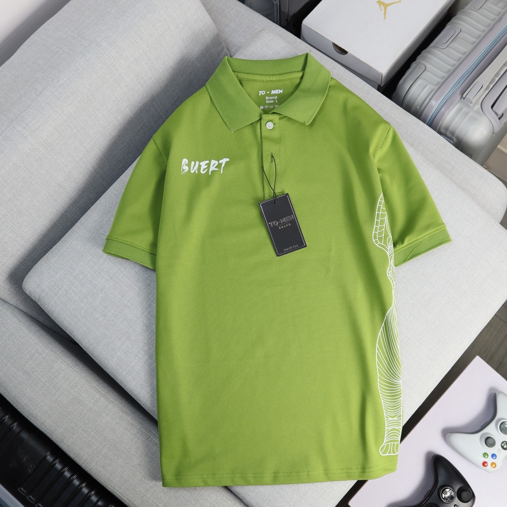 Áo polo nam form rộng cao cấp đẹp unisex có cổ màu trắng đen xanh rêu vải cá sấu Muradfashion MRT20