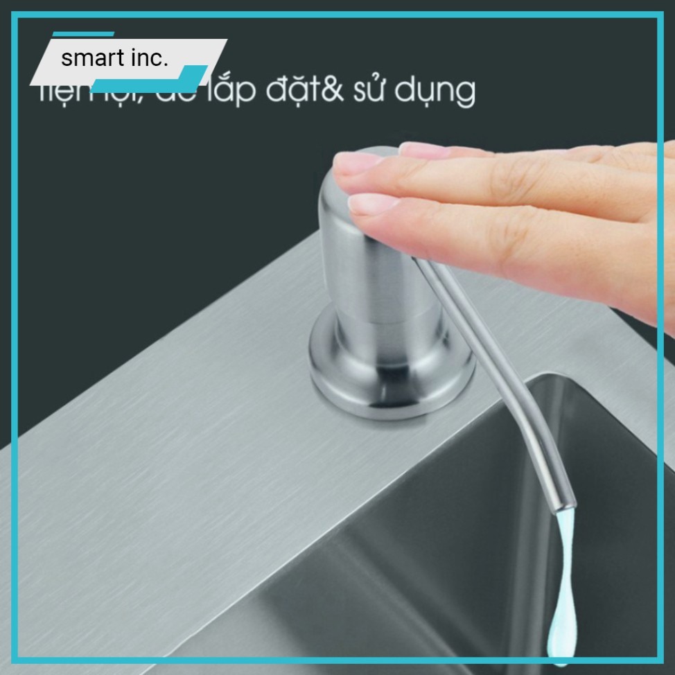 Vòi Hút Xà Phòng Rửa Bát Inox Dây Silicon Đầu Hút Nước Rửa Bát Để Bồn Rửa Bát Treo Lavabo Tiện Lợi