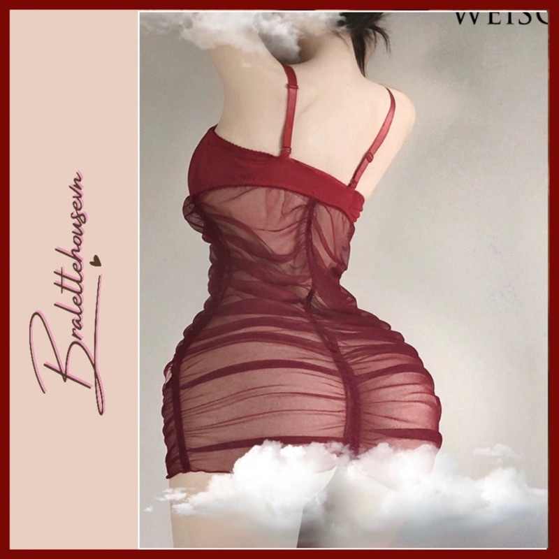 Đầm ngủ nữ có gọng mút đệm Naomi Dress S1184 S1653 xuyên thấu gợi cảm tôn dáng Bralettehousevn