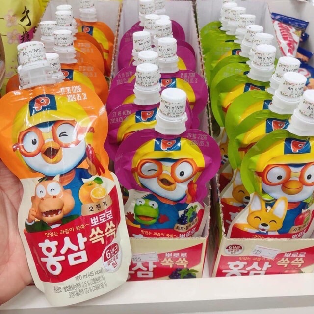Nước Hồng Sâm FREESHIPNước hồng sâm Hàn Quốc Ngon Ngon Dễ uống cho bé gói 100ml