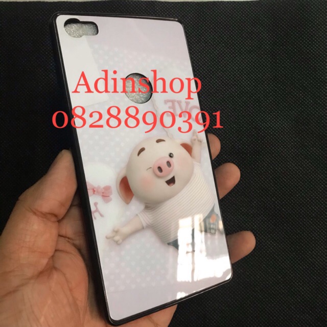 Ốp lưng hình đẹp bphone 3/bphone 3 pro in hình heo (ép kính chống bể)