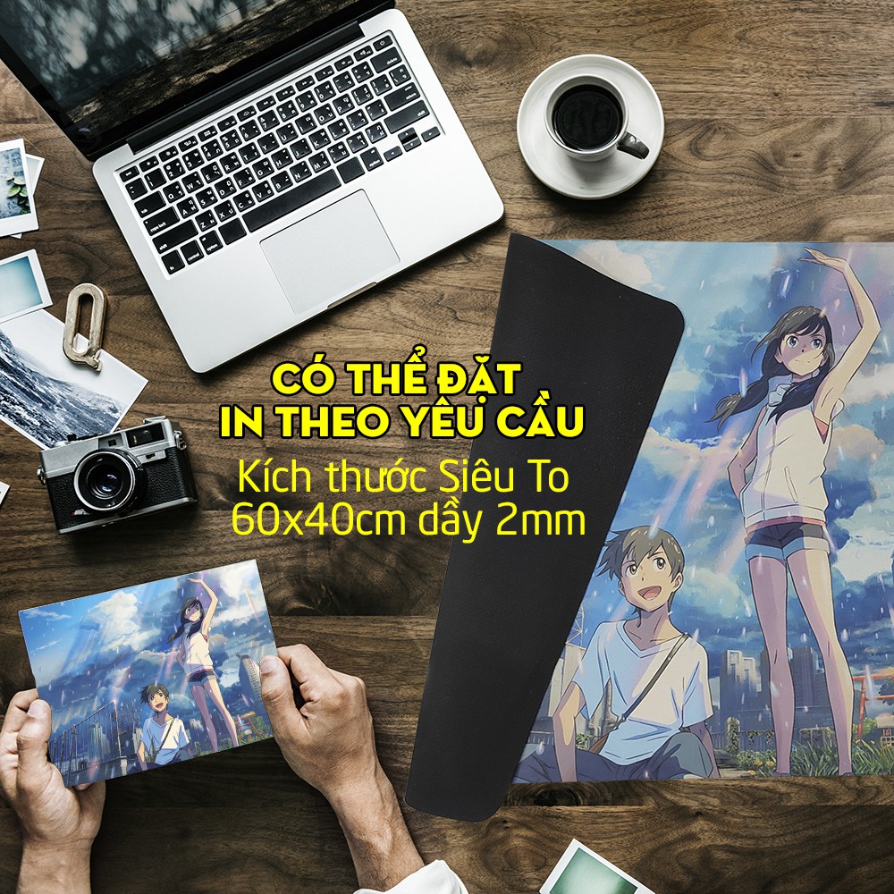 { Mouse pad cỡ lớn } Lót chuột Anime One Piece chật liệu cao su dùng để trên bàn di chuột chơi game kích thước 60x40cm