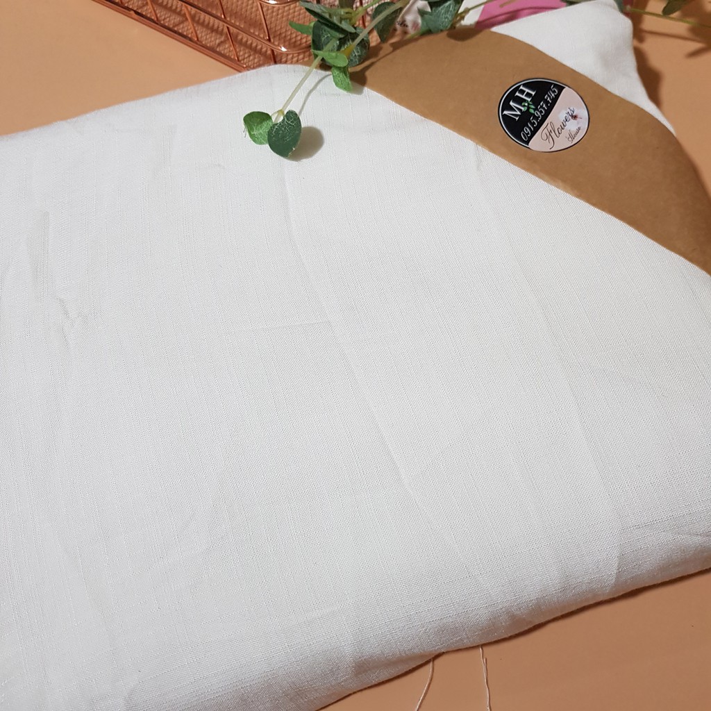 Vải trắng may đồ công sở áo sơ mi chất mát mềm co giãn tốt 100x150cm, Maihoaflower